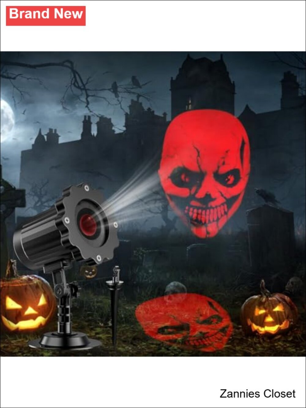 👻 3D Dynamic Skull Halloween Projector Light Waterproof Outdoor Holiday Decor